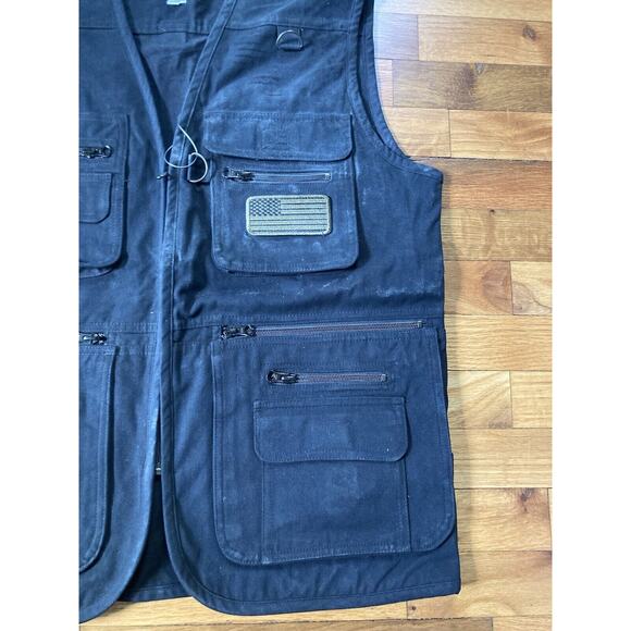 HQ Issue Tactical Zip Up Vest Adult Medium Black Cotton Blend Concealed Carry - Picture 4 of 8